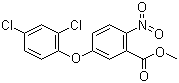 结构式 CAS# 42576-02-3, 甲羧除草醚; 甲酯除草醚; 5-(2,4-二氯苯氧基)-2-硝基苯甲酸甲酯