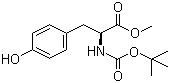 structure of CAS# 4326-36-7, Boc-L-Tyrosine methyl ester;N-(tert-Butoxycarbonyl)-L-tyrosine methyl ester; Boc-Tyr-OMe