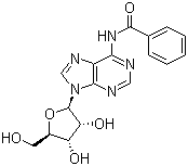 结构式 CAS# 4546-55-8, N6-苯甲酰基腺苷