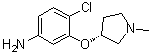结构式 CAS# 474937-66-1, 4-氯-3-[(R)-1-甲基吡咯烷-3-基氧基]苯胺