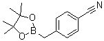 结构式 CAS# 475250-43-2, 4-[(4,4,5,5-四甲基-1,3,2-二氧杂环戊硼烷-2-基)甲基]苯甲腈