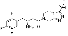 结构式 CAS# 486460-32-6, 西他列汀; (3R)-3-氨基-1-[3-(三氟甲基)-5,6,7,8-四氢-1,2,4-三唑并[4,3-a]吡嗪-7-基]-4-(2,4,5-三氟苯基)丁-1-酮