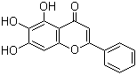 结构式 CAS# 491-67-8, 黄芩素; 黄芩苷元; 黄芩甙元; 黄芩黄素; 5,6,7-三羟基黄酮