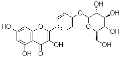 structure of CAS# 52222-74-9, Kaempferol 4'-glucoside;Kaempferol 4'-O-glucoside; Kaempferol 4'-beta-glucoside