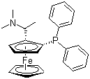 结构式 CAS# 55700-44-2, (R)-(-)-N,N-二甲基-1-(2-二苯膦基)二茂铁乙胺