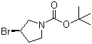 structure of CAS# 569660-97-5, (3R)-3-Bromo-1-pyrrolidinecarboxylic acid tert-butyl ester