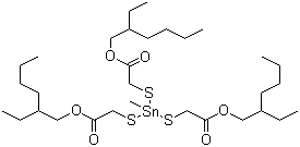 structure of CAS# 57583-34-3, Methyltin tris(isooctyl thioglycollate);Methyltin mercaptide; 2-Ethylhexyl 10-ethyl-4-[[2-[(2-ethylhexyl)oxy]-2-oxoethyl]thio]-4-methyl-7-oxo-8-oxa-3,5-dithia-4-stannatetradecanoate