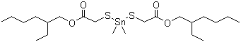structure of CAS# 57583-35-4, Methyltin mercaptide;Dimethyltin bis(2-ethylhexylmercaptoacetate); Methyl Tin Stabilizer