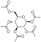 结构式 CAS# 604-69-3, 1,2,3,4,6-beta-D-葡萄糖五乙酸酯