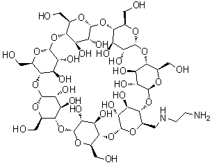 结构式 CAS# 60984-63-6, [6-(2-氨基乙基氨基)-6-脱氧]-beta-环糊精