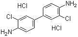structure of CAS# 612-83-9, 3,3'-Dichlorobenzidine dihydrochloride;3,3'-Dichloro(1,1'-biphenyl)-4,4'-diamine dihydrochloride