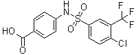 structure of CAS# 612041-77-7, 4-[[[4-Chloro-3-(trifluoromethyl)phenyl]sulfonyl]amino]benzoic acid