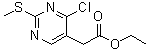 structure of CAS# 61727-34-2, 4-Chloro-2-(methylthio)-5-pyrimidineacetic acid ethyl ester;Ethyl [4-chloro-2-(methylsulfanyl)pyrimidin-5-yl]acetate; NSC 165400
