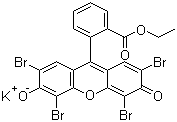 structure of CAS# 6359-05-3, Solvent Red 45;Ethyl Eosin; 2',4',5',7'-Tetrabromoeosin ethyl ester potassium salt