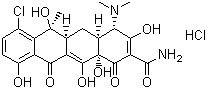 Chlortetracycline hydrochloride molecular structure (CAS 64-72-2)