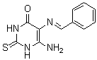 structure of CAS# 64232-83-3, 6-Amino-2,3-dihydro-5-[(phenylmethylene)amino]-2-thioxo-4(1H)-pyrimidinone