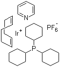 structure of CAS# 64536-78-3, (1,5-Cyclooctadiene)pyridine(tricyclohexylphosphine)iridium hexafluorophosphate