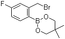 structure of CAS# 673456-16-1, 2-Bromomethyl-4-fluorophenylboronic acid neopentyl glycol ester