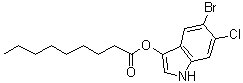 structure of CAS# 682802-80-8, Nonanoic acid 5-bromo-6-chloro-1H-indol-3-yl ester