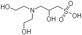 structure of CAS# 68399-80-4, 3-[N,N-Bis(2-hydroxyethyl)amino]-2-hydroxy-1-propanesulfonic acid;DIPSO
