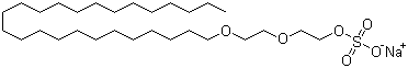 结构式 CAS# 68585-34-2, 月桂基聚氧乙烯醚硫酸钠