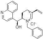 structure of CAS# 69221-14-3, (9S)-9-Hydroxy-1-(phenylmethyl)cinchonanium chloride;1-Benzylcinchoninium chloride; N-Benzylcinchoninium chloride; N-Benzylcinchonium chloride