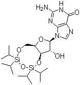 结构式 CAS# 69304-44-5, 3',5'-O-(1,1,3,3-四异丙基-1,3-二硅氧烷)鸟苷