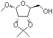 结构式 CAS# 72402-14-3, 甲基-2,3-O-异亚丙基-D-呋喃核糖苷