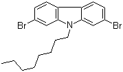 结构式 CAS# 726169-75-1, 2,7-二溴-9-辛基咔唑