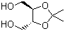 结构式 CAS# 73346-74-4, (-)-2,3-O-亚异丙基-D-苏力糖醇; (4R,5R)-2,2-二甲基-1,3-二氧戊环-4,5-二甲醇