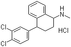 结构式 CAS# 79617-99-5, 外消旋盐酸舍曲林; 4-(3,4-二氯苯基)-1,2,3,4-四氢-N-甲基-1-萘胺盐酸盐
