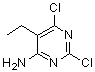 structure of CAS# 81316-68-9, 2,6-Dichloro-5-ethyl-4-pyrimidinamine