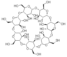 结构式 CAS# 81644-55-5, 单-6-巯基-beta-环糊精
