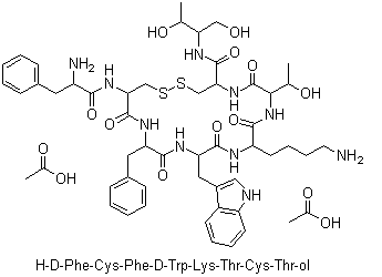 结构式 CAS# 83150-76-9, 醋酸奥曲肽
