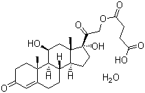 structure of CAS# 83784-20-7, Hydrocortisone hemisuccinate hydrate;(11b-)-21-(3-Carboxy-1-oxopropoxy)-11,17-dihydroxypregn-4-ene-3,20-dione monohydrate