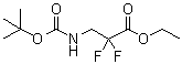 structure of CAS# 847986-13-4, 3-[[(1,1-Dimethylethoxy)carbonyl]amino]-2,2-difluoropropanoic acid ethyl ester