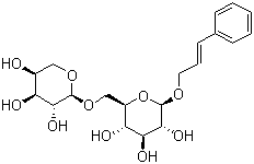 structure of CAS# 84954-92-7, Rosavin;(2E)-3-phenyl-2-propenyl 6-O-alpha-L-arabinopyranosyl-beta-D-glucopyranoside
