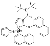structure of CAS# 849924-43-2, Josiphos SL-J216-1;(2Sp)-1-[(1R)-1-[Bis(1,1-dimethylethyl)phosphino]ethyl]-2-(di-1-naphthalenylphosphino)ferrocene