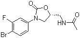 结构式 CAS# 856677-05-9, (5S)-N-[3-(4-溴-3-氟苯基)-2-氧代-5-恶唑烷基甲基]乙酰胺