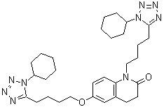 结构式 CAS# 865792-18-3, 6-[4-(1-环己基-1H-四唑-5-基)丁氧基]-1-[4-(1-环己基-1H-四唑-5-基)丁基]-3,4-二氢-2(1H)-喹啉酮