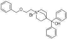 structure of CAS# 869113-09-7, Umeclidinium bromide;4-[Hydroxy(diphenyl)methyl]-1-[2-[(phenylmethyl)oxy]ethyl]-1-azoniabicyclo[2.2.2]octane bromide