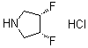 structure of CAS# 869481-94-7, cis-3,4-Difluoropyrrolidine hydrochloride;(3R*,4S*)-3,4-Difluoropyrrolidine hydrochloride