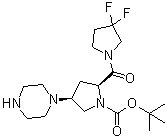 structure of CAS# 869489-00-9, (2S,4S)-2-[(3,3-Difluoropyrrolidin-1-yl)carbonyl]-4-(piperazin-1-yl)pyrrolidine-1-carboxylic acid tert-butyl ester