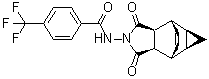 structure of CAS# 869572-92-9, Tecovirimat;rel-N-[(3aR,4R,4aR,5aS,6S,6aS)-3,3a,4,4a,5,5a,6,6a-Octahydro-1,3-dioxo-4,6-ethenocycloprop[f]isoindol-2(1H)-yl]-4-(trifluoromethyl)benzamide; SIGA 246; ST 246