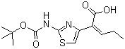 structure of CAS# 86978-24-7, (Z)-2-(2-tert-Butoxycarbonylaminothiazol-4-yl)-2-pentenoic acid