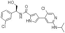 structure of CAS# 869886-67-9, 4-[5-Chloro-2-[(1-methylethyl)amino]-4-pyridinyl]-N-[(1S)-1-(3-chlorophenyl)-2-hydroxyethyl]-1H-pyrrole-2-carboxamide