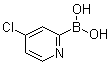 structure of CAS# 870459-91-9, (4-Chloro-2-pyridinyl)boronic acid;B-(4-Chloro-2-pyridinyl)boronic acid