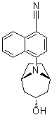 structure of CAS# 870888-46-3, 4-(3-endo-Hydroxy-8-azabicyclo[3.2.1]oct-8-yl)naphthalene-1-carbonitrile;AC 262536