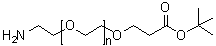 structure of CAS# 872340-65-3, alpha-(2-Aminoethyl)-omega-[3-(1,1-dimethylethoxy)-3-oxopropoxy]-poly(oxy-1,2-ethanediyl)
