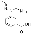 structure of CAS# 872407-85-7, 3-(5-Amino-3-methyl-1H-pyrazol-1-yl)benzoic acid
